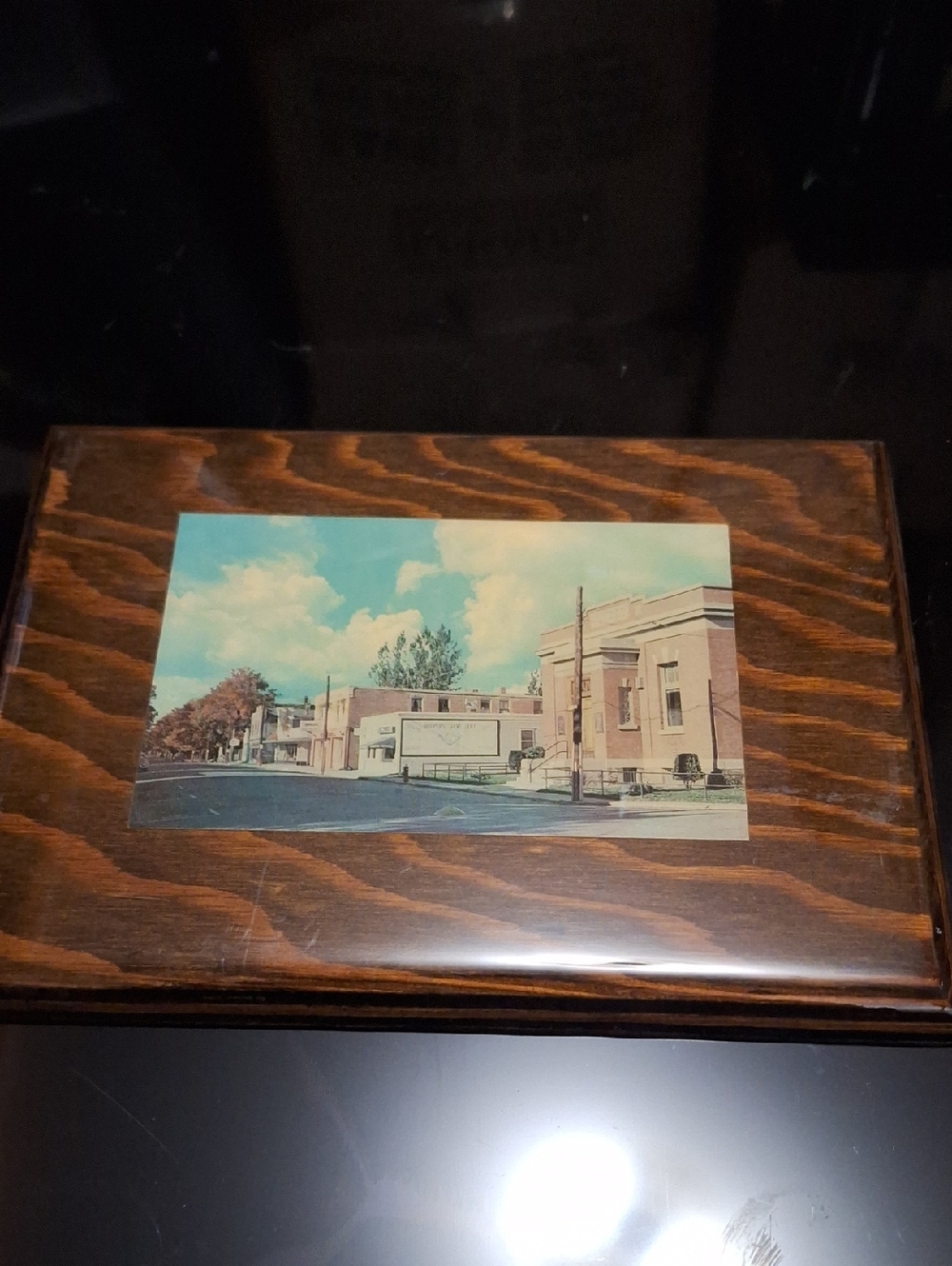 Vintage 1958 Made in Canada Lacquered Postcard Plaque - MCM Decor